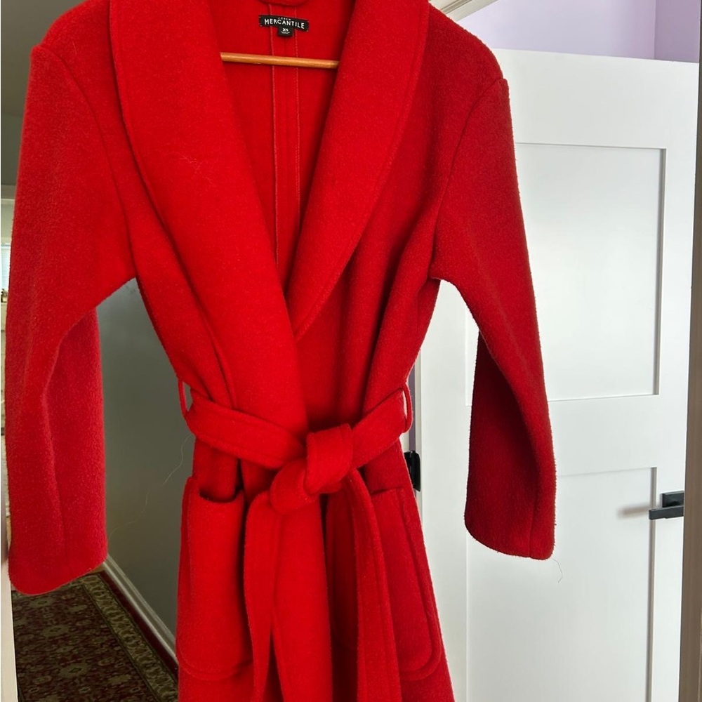 Jcrew factory  Red Belted Coat